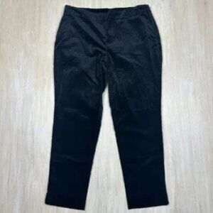 NWT J Jill Black Velvet Pull On Mid Rise Career Office Classic Pants 12 PETITE